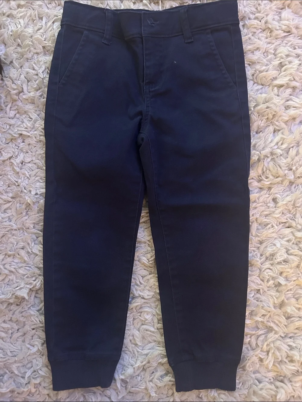 Janie and Jack Boy’s Dark Navy Cotton Jogger Pants